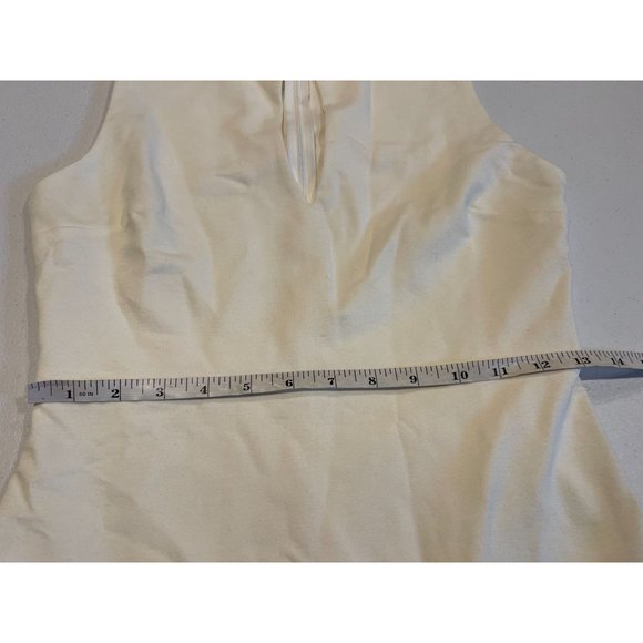 Lulu's Womens Bodycon Dress Front Keyhole Mock Neck Back Zip White Size Medium - Picture 9 of 12